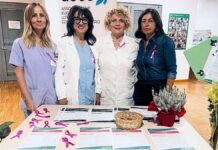 Prevenzione del tumore al seno, all’ospedale di Branca punto informativo e facciata illuminata di rosa